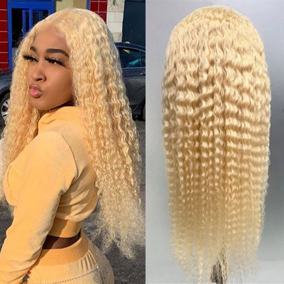 Bosun Hair 613 Blonde Deep Wave Wigs Human Hair 13×4 Undetectable Lace Front Wigs