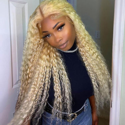 Bosun Hair 613 Blonde Deep Wave Wigs Human Hair 13×4 Undetectable Lace Front Wigs