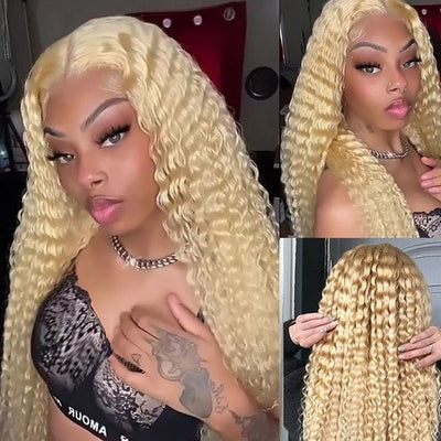 Bosun Hair 613 Honey Blonde Deep Wave Hair 4x4 and 5x5 HD Lace Closure Wigs