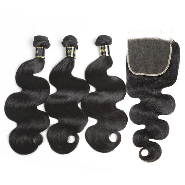 Bosun Hair 10A Top Selling 3 Bundles Body Wave Hair With 4x4 5x5 HD Lace Closure