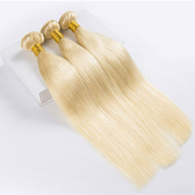 Bosun Hair Straight 613 Blonde Bundles With Lace Closure Deal