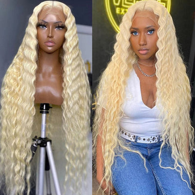 Bosun Hair 613 Honey Blonde Deep Wave Hair 4x4 and 5x5 HD Lace Closure Wigs