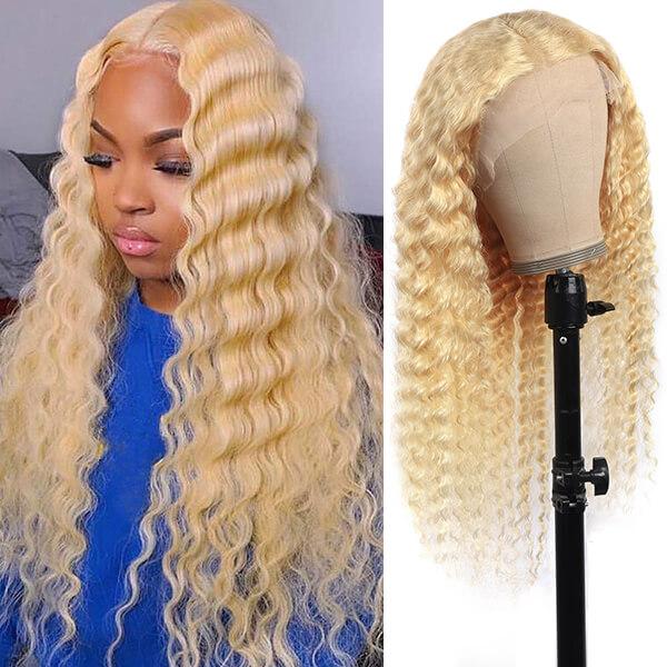 Bosun Hair 613 Honey Blonde Deep Wave Hair 4x4 and 5x5 HD Lace Closure Wigs