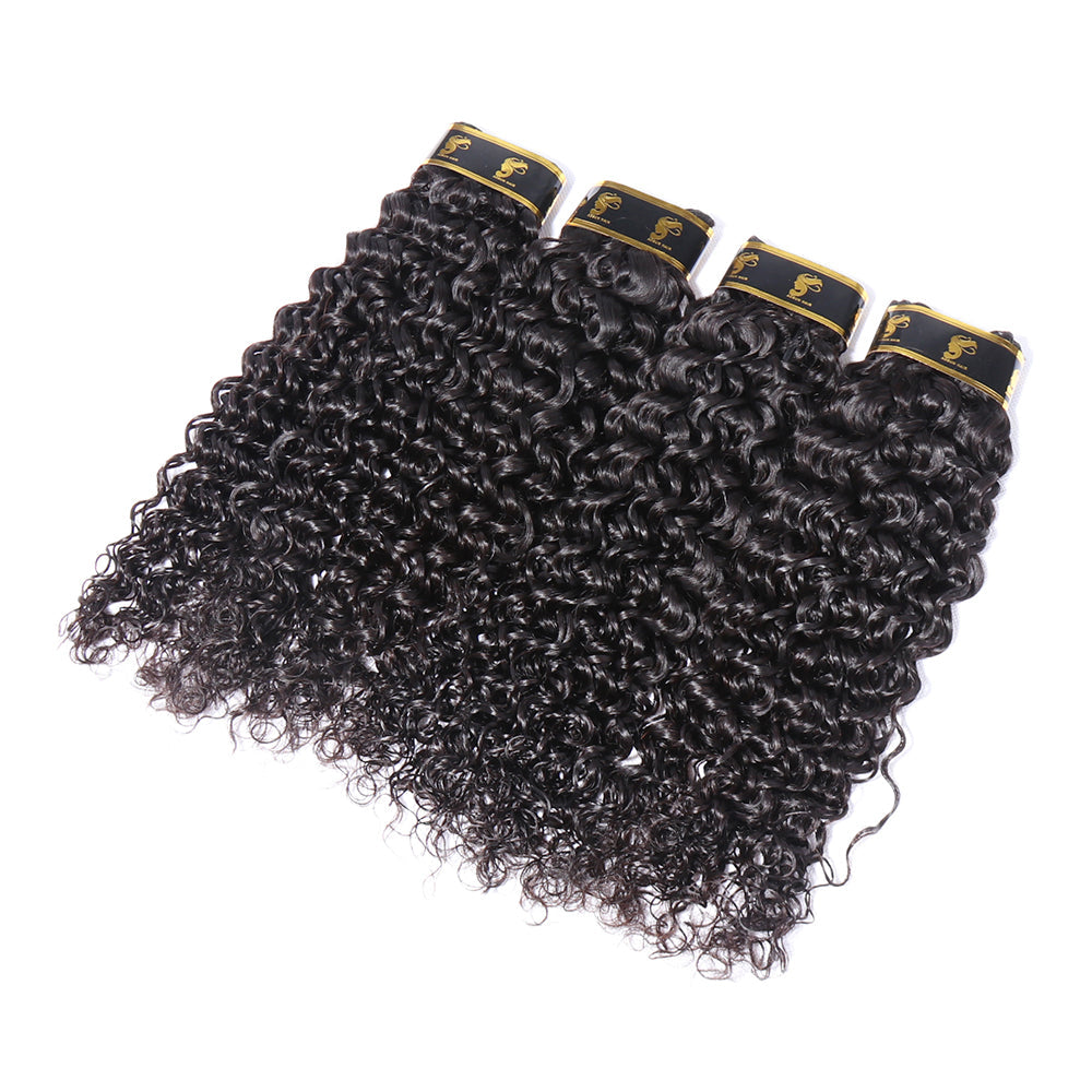 Bosun 4 Bundles Jerry Curly Human Hair Bundles Unprocessed Hair Weaves