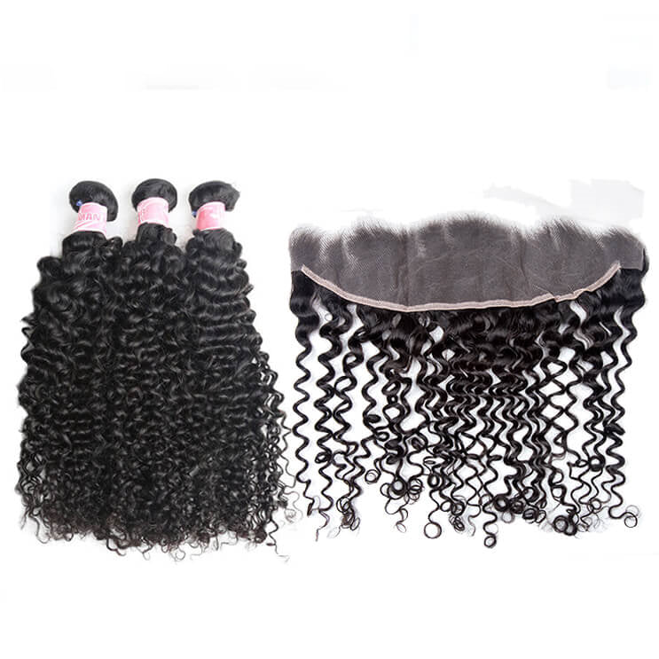 Bosun 9A 3 Bundles Curly Hair With 13×4 HD 13x6 HD Lace Frontal