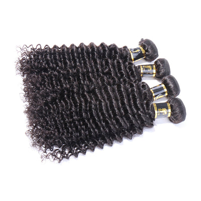 Bosun 4 Bundles Deep Wave Human Hair Bundles Unprocessed Hair Weaves