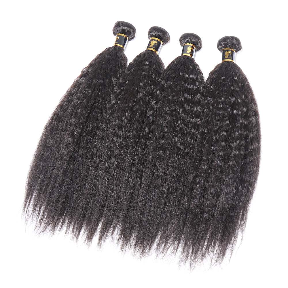 Bosun 4 Bundles Kinky Straight Human Hair Bundles Unprocessed Hair Weaves