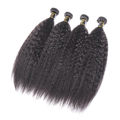 Bosun Hair Kinky Straight 5 Bundles Natural Black Color 100% Human Hair