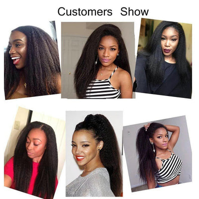 Bosun Hair Kinky Straight 5 Bundles Natural Black Color 100% Human Hair