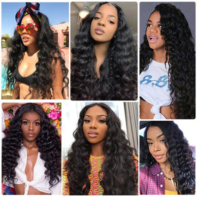 Bosun Hair Loose Deep 5 Bundles Natural Black Color 100% Human Hair