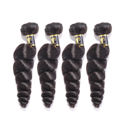 Bosun 4 Bundles Loose Wave Human Hair Bundles Unprocessed Hair Weaves