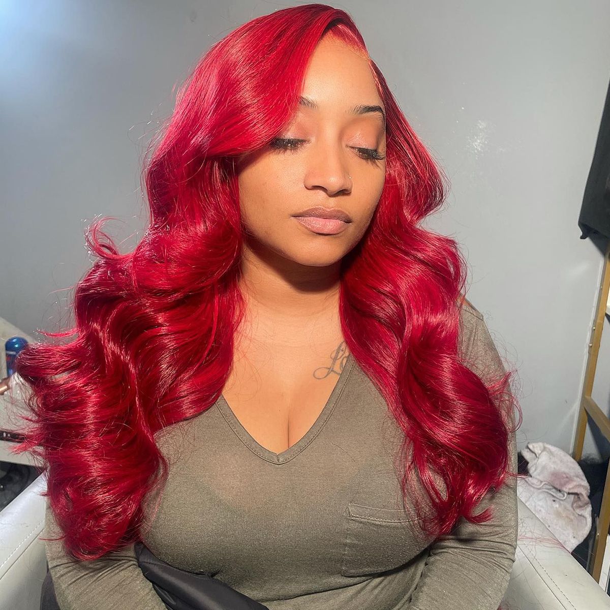 Bosun Hair Red Body Wave Undetectable Lace Front Wig Human Hair Wigs