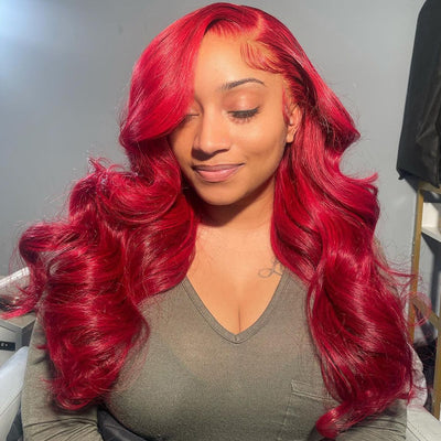 Bosun Hair Red Body Wave Undetectable Lace Front Wig Human Hair Wigs