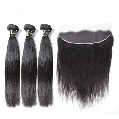 Bosun Hair 10A 3 Bundles Straight With 13x4 13x6 HD Lace Frontal