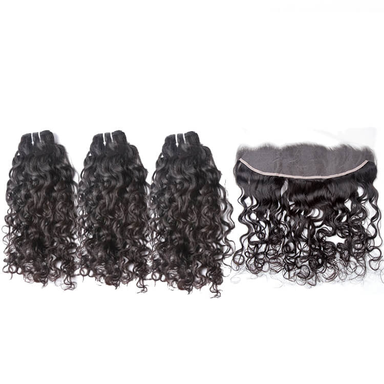 Bosun 9A 3 Bundles Water Wave Hair With 13×4 HD 13x6 HD Lace Frontal