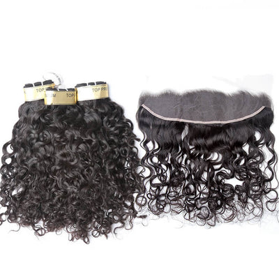 Bosun Hair 12A 3 Bundles Water Wave With 13x4 13x6 HD Lace Frontal