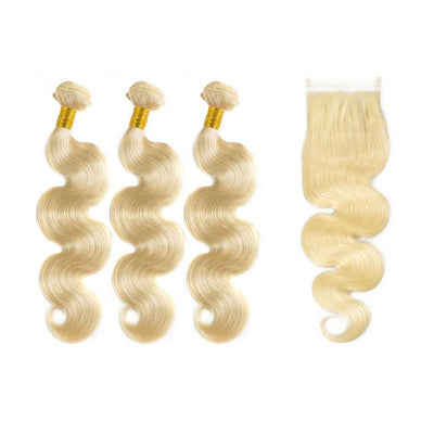 Bosun Hair Body Wave 613 Blonde Bundles With Lace Closure Deal