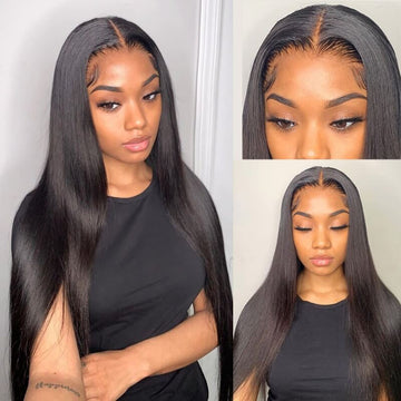 Bosun Hair Straight Lace Front Wig 13x4/13x6 HD Lace Bleached Knots Frontal Wig with Baby Hair Pre-plucked Hairline