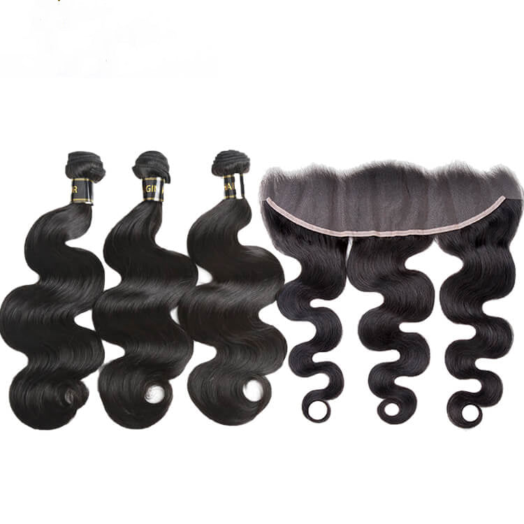 Bosun Hair 10A 3 Bundles Body Wave With 13x4 13x6 HD Lace Frontal