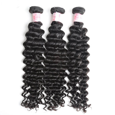 9A Best Selling Deep Wave Hair Unprocessed Hair 3 Bundles Deal