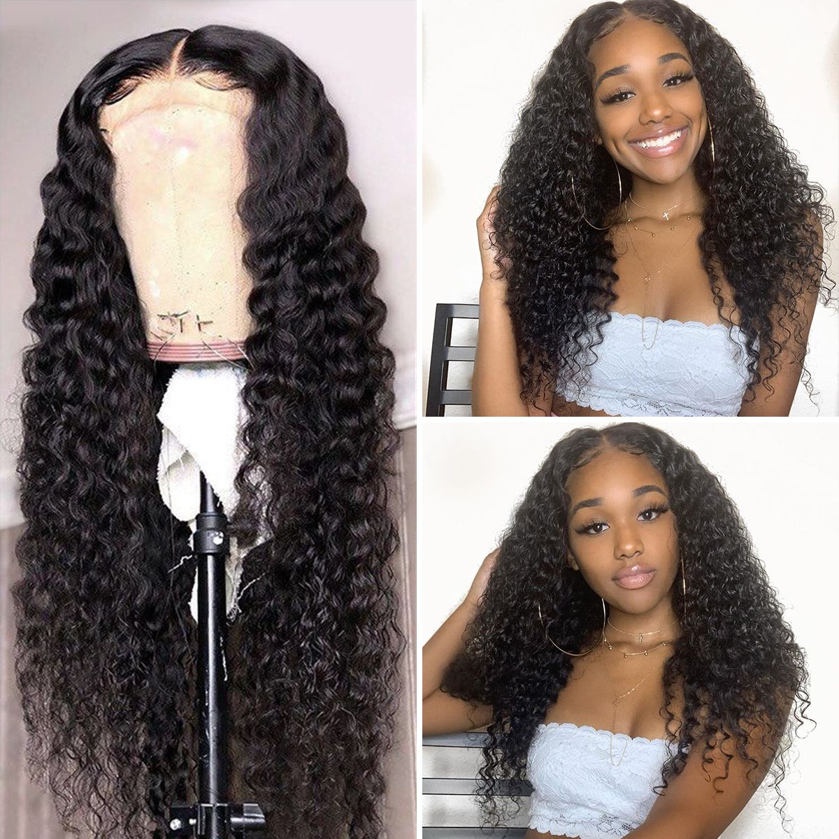 Bosun Hair Deep Wave Full Lace Human Hair Wigs