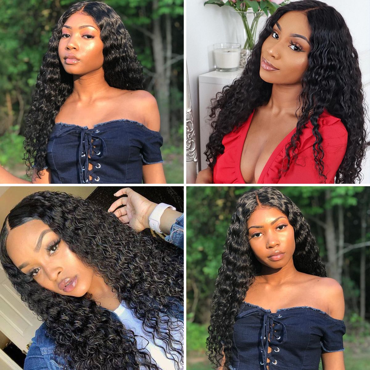 Bosun Hair Deep Wave Full Lace Human Hair Wigs