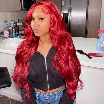 Bosun Hair Red Body Wave Undetectable Lace Front Wig Human Hair Wigs