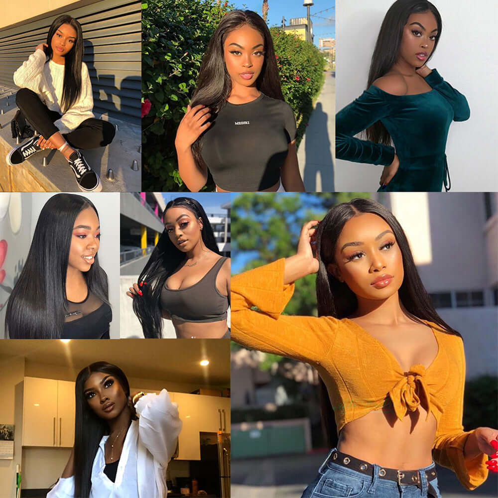 Bosun Hair Silky Straight Wear & Go Glueless Lace Front Wigs Pre Cut HD Lace Wigs with Natural Hairline Beginner Friendly