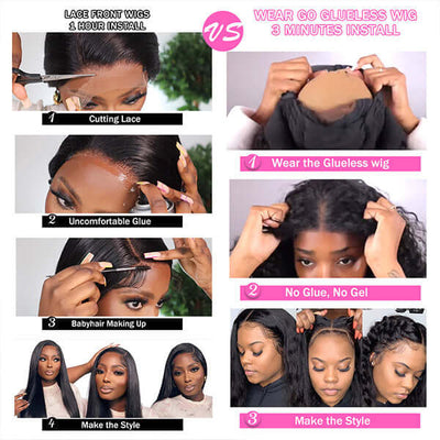 Bosun Hair Silky Straight Wear & Go Glueless Lace Front Wigs Pre Cut HD Lace Wigs with Natural Hairline Beginner Friendly